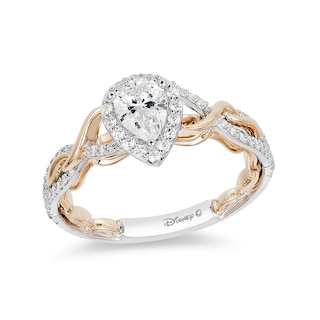 Previously Owned - Enchanted Disney Rapunzel 0.70 CT. T.W. Pear-Shaped Diamond Engagement Ring in 14K Two-Tone Gold