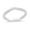 Previously Owned - Enchanted Disney Princess 0.18 CT. T.W. Diamond Contour Wedding Band in 14K White Gold