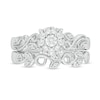 Previously Owned - Perfect Fit 0.30 CT. T.W. Diamond Frame Vine-Shank Interlocking Bridal Set in 10K White Gold