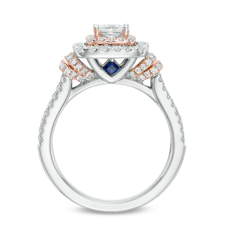 Previously Owned - Vera Wang Love Collection 1.20 CT. T.W. Diamond Double Frame Engagement Ring in 14K Two-Tone Gold|Peoples Jewellers