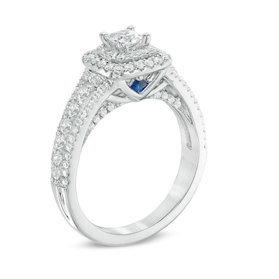 Previously Owned - Vera Wang Love Collection 0.95 CT. T.W. Princess-Cut Diamond Engagement Ring in 14K White Gold