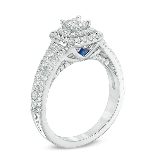 Previously Owned - Vera Wang Love Collection 0.95 CT. T.W. Princess-Cut Diamond Engagement Ring in 14K White Gold