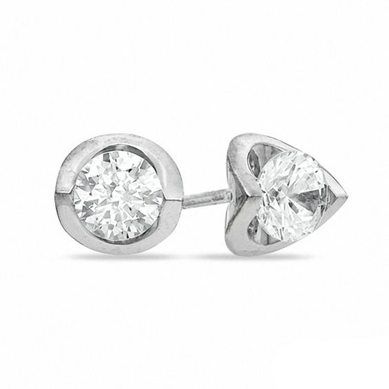 Previously Owned - 0.40 CT. T.W. Diamond Solitaire Tension Stud Earrings in 14K White Gold