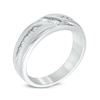 Thumbnail Image 2 of Previously Owned - Ever Us™ Men's 0.50 CT. T.W. Two Stone Diamond Satin Slant Band in 14K White Gold