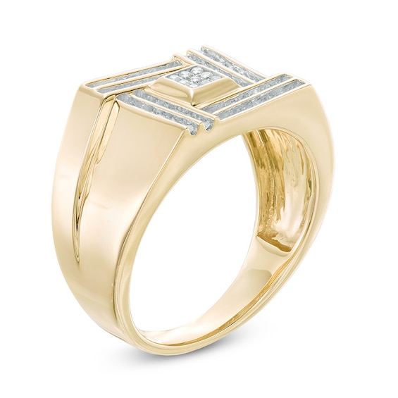 Previously Owned - Men's 0.38 CT. T.W. Diamond Matrix Ring in 10K Gold