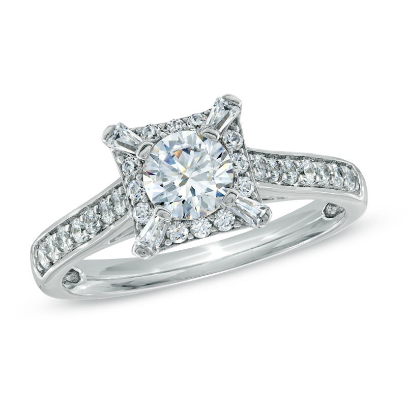 Previously Owned -  0.82 CT. T.W. Diamond Frame Engagement Ring in 14K White Gold|Peoples Jewellers