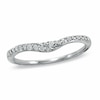 Previously Owned - 0.15 CT. T.W. Diamond Wave Contour Wedding Band in 14K White Gold