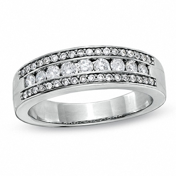 Previously Owned - 0.50 CT. T.W. Diamond Channel Band in 14K White Gold