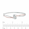 Previously Owned - 0.10 CT. T.W. Diamond Abstract Overlay Bangle in Sterling Silver and 10K Rose Gold