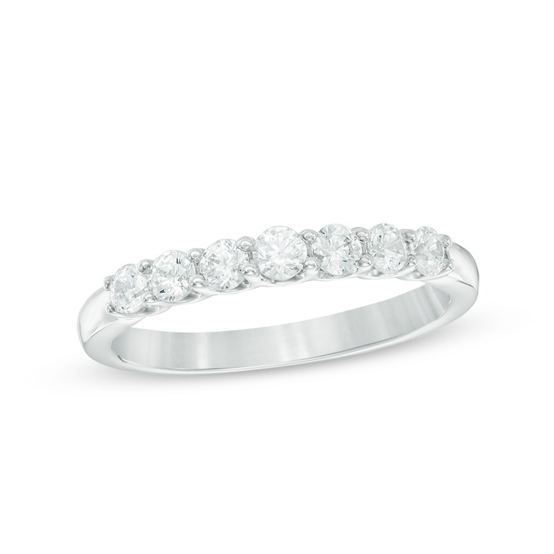 Main Image 1 of Previously Owned -  0.50 CT. T.W. Diamond Seven Stone Anniversary Band in 14K White Gold