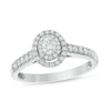 Thumbnail Image 0 of Previously Owned - 0.45 CT. T.W. Oval Diamond Double Frame Engagement Ring in 14K White Gold
