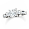 Previously Owned - 1.00 CT. T.W. Quad Princess-Cut Diamond Three Stone Ring in 14K White Gold