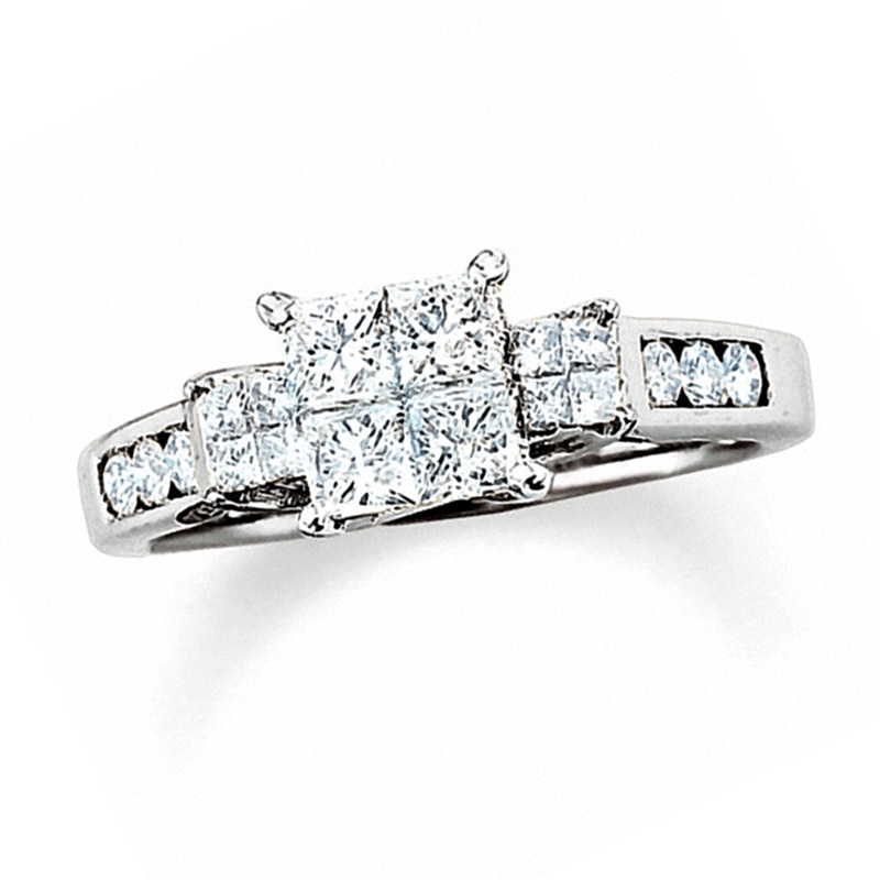 Previously Owned - 1.00 CT. T.W. Quad Princess-Cut Diamond Three Stone Ring in 14K White Gold|Peoples Jewellers