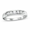 Previously Owned - Ladies' 0.25 CT. T. W. Diamond Graduated Five Stone Wedding Band in 14K White Gold