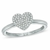 Thumbnail Image 0 of Previously Owned - 0.14 CT. T.W. Diamond Cluster Heart Ring in 10K White Gold