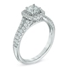 Thumbnail Image 1 of Previously Owned - Celebration  Fire™ 1.00 CT. T.W. Diamond Cushion Frame Engagement Ring in 14K White Gold