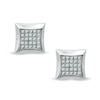 Previously Owned - Men's 0.25 CT. T.W. Diamond Square Stud Earrings in Stainless Steel