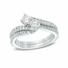 Thumbnail Image 4 of Previously Owned - Ever Us™ 2.00 CT. T.W. Two-Stone Diamond Bypass Ring in 14K White Gold