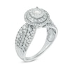 Thumbnail Image 1 of Previously Owned - 1.10 CT. T.W. Diamond Double Frame Multi-Row Shank Engagement Ring in 14K White Gold