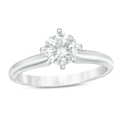 Previously Owned - 0.70 CT.   Diamond Solitaire Engagement Ring in 14K White Gold (H/SI2)