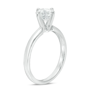 Previously Owned - 0.70 CT.   Diamond Solitaire Engagement Ring in 14K White Gold (H/SI2)