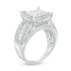 Previously Owned - 2.01 CT. T.W. Composite Princess-Cut Diamond Frame Multi-Row Engagement Ring in 10K White Gold