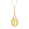 Thumbnail Image 0 of Previously Owned - Oval Multi-Colour Opal and 0.14 CT. T.W. Diamond Frame Drop Pendant in 10K Gold