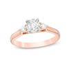 Previously Owned - 0.50 CT. T.W. Diamond Past Present Future® Engagement Ring in 10K Rose Gold