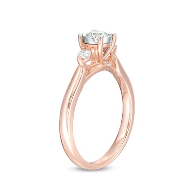 Previously Owned - 0.50 CT. T.W. Diamond Past Present Future® Engagement Ring in 10K Rose Gold