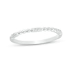 Thumbnail Image 1 of Previously Owned - 0.05 CT. T.W. Diamond and Beaded Station Anniversary Band in 10K White Gold