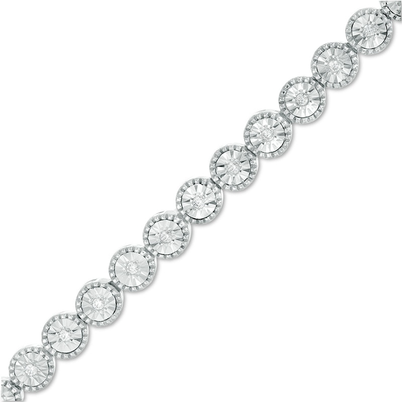 Previously Owned - 0.25 CT. T.W. Diamond Vintage-Style Tennis Bracelet in Sterling Silver|Peoples Jewellers