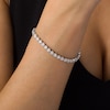Thumbnail Image 1 of Previously Owned - 0.25 CT. T.W. Diamond Vintage-Style Tennis Bracelet in Sterling Silver