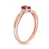 Previously Owned - Oval Ruby and Diamond Accent Split Shank Ring in 10K Rose Gold