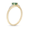 Thumbnail Image 1 of Previously Owned - 5.0mm Emerald and Diamond Accent Bypass Ring in 10K Gold