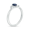 Thumbnail Image 2 of Previously Owned - Pear-Shaped Blue Sapphire and Diamond Accent Split Shank Ring in 10K White Gold
