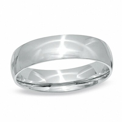 Previously Owned Men's 5.0mm Comfort Fit 14K White Gold Wedding Band