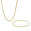 Thumbnail Image 0 of Previously Owned - 3.0mm Rope Chain Necklace and Bracelet Set in 14K Gold - 22"