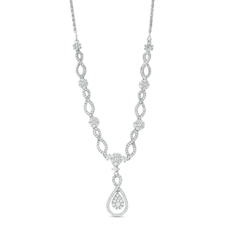 Previously Owned - 1.00 CT. T.W. Composite Diamond Teardrop Infinity Necklace in 10K White Gold - 17"