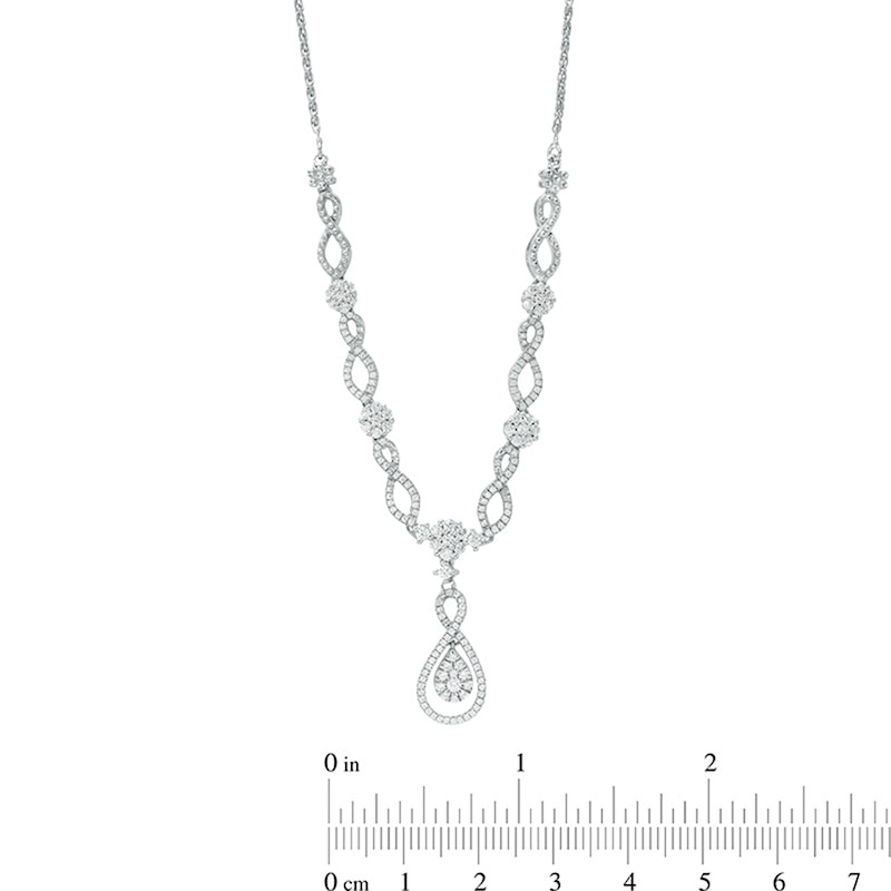 Previously Owned - 1.00 CT. T.W. Composite Diamond Teardrop Infinity Necklace in 10K White Gold - 17"