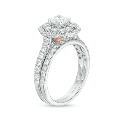 Previously Owned - Peoples 100-Year Anniversary Limited Edition 1.50 CT. T.W. Diamond Bridal Set in 14K White Gold