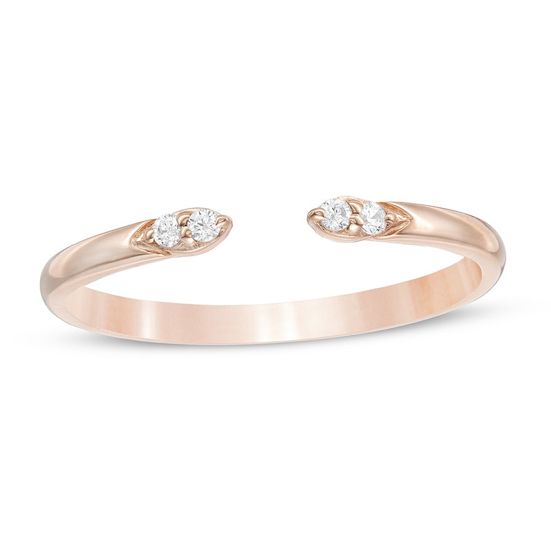 Previously Owned - 0.04 CT. T.W. Diamond Open Band in 10K Rose Gold|Peoples Jewellers