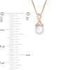 Previously Owned-6.0mm Freshwater Cultured Pearl and Diamond Accent Loop Pendant in 10K Rose Gold