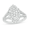 Thumbnail Image 0 of Previously Owned - 1.00 CT. T.W. Composite Diamond Marquise Sunburst Frame Ring in 10K White Gold