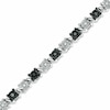 Thumbnail Image 1 of Previously Owned - 0.33 CT. T.W. Enhanced Black and White Diamond Alternating Bracelet in Sterling Silver