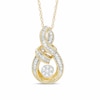 Previously Owned - 0.15 CT. T.W. Round and Baguette Cut Diamond Composite Infinity Pendant in 10K Gold