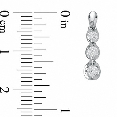 Previously Owned - 0.50 CT. T.W.  Diamond Three Stone Drop Earrings in 14K White Gold