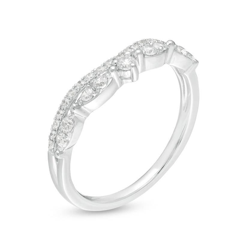 Previously Owned - 0.33 CT. T.W. Diamond Art Deco Contour Anniversary Band in 14K White Gold