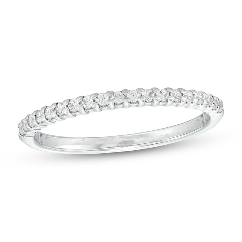 Previously Owned - 0.15 CT. T.W. Diamond Anniversary Band in 10K White Gold - Size 4|Peoples Jewellers
