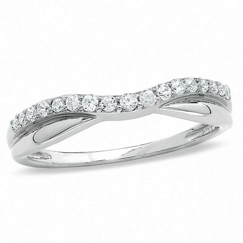 Previously Owned - 0.25 CT. T.W. Diamond Twist Contour Band in 14K White Gold|Peoples Jewellers