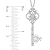 Thumbnail Image 2 of Previously Owned - Enchanted Disney Elsa 5.0mm Aquamarine and 0.085 CT. T.W. Diamond Pendant in Sterling Silver - 19"